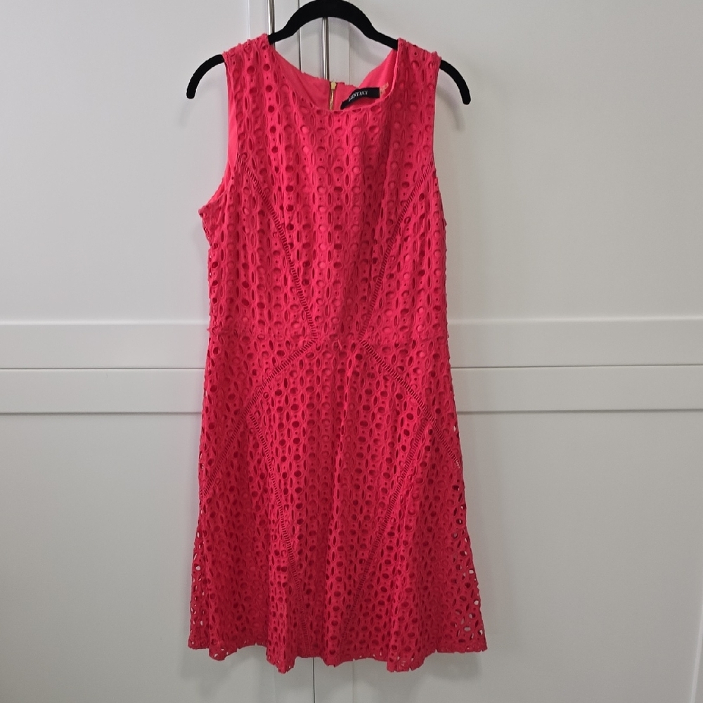 Vibrant Pink Lace Midi Dress